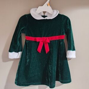 Baby Christmas Dress Green Velvet Size 18 Months